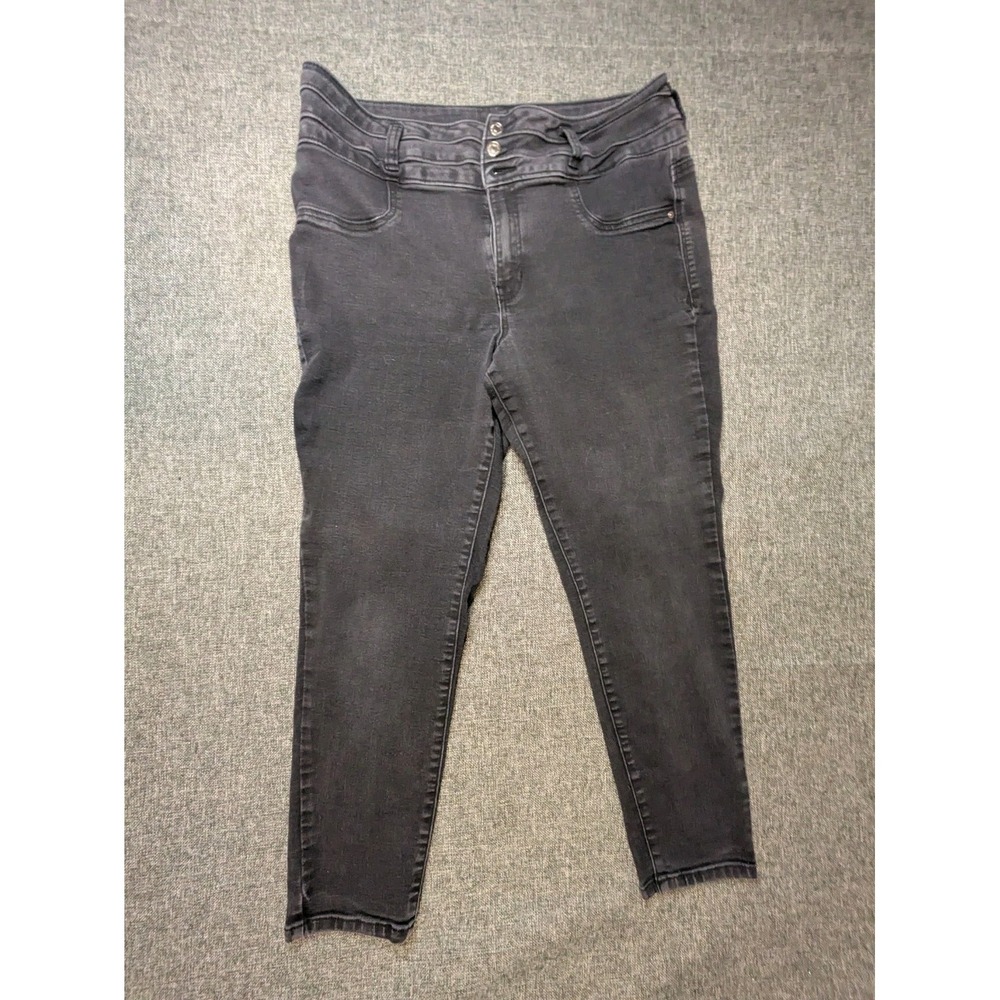 Angels Forever Young Jeans Women's Evershape Skinny Dark Wash Mid Rise Pants 16‎